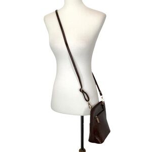 Darling's Canada Made Simple Crossbody Bag Purse Espresso Brown Gold Hardware